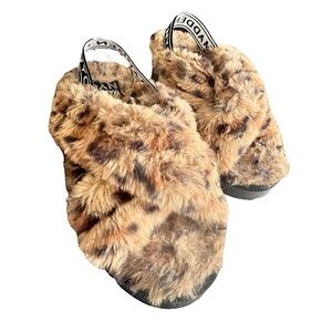 Madden NYC Faux Fur Leopard Sandals Women’s Size 6